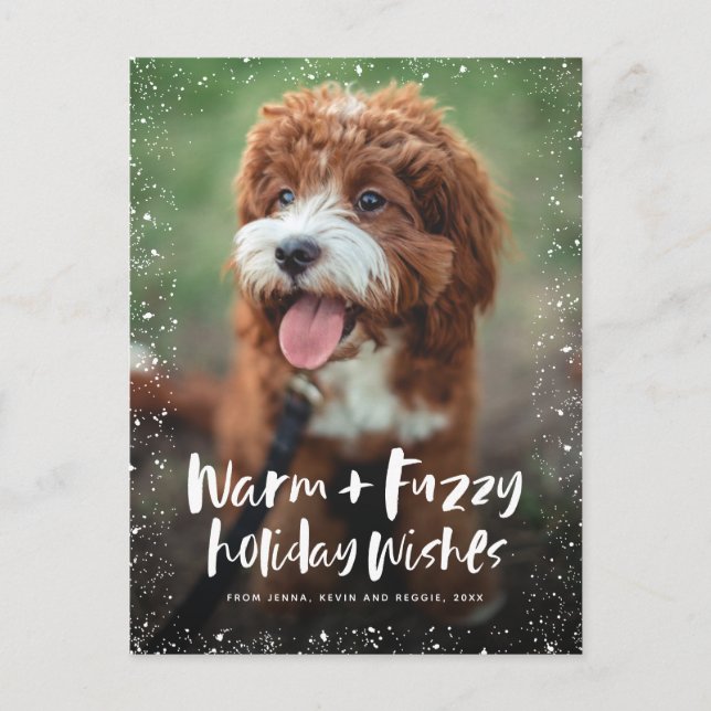 Cartes Pour Fêtes Annuelles Joli animal chaud et flou photo de Noël (Devant)