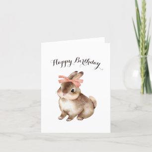 Cartes Pour Fêtes Annuelles Joli anniversaire lapin lapin lapin rose arc
