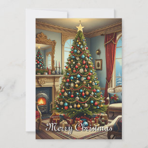 Cartes Pour Fêtes Annuelles Joli arbre de Noël Vintage rustique joyeux