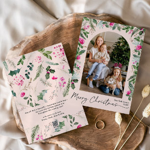 Cartes Pour Fêtes Annuelles Joli Blush Pink Folich Arch Joyeux Noël Photo