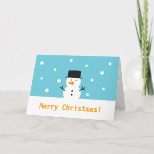 Cartes Pour Fêtes Annuelles Joli bonhomme de neige sur fond de neige pour Noël