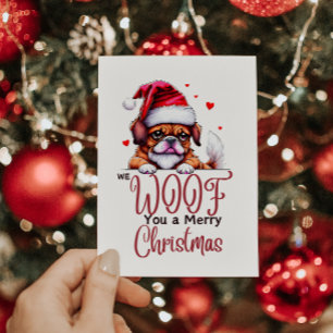 CARTES POUR FÊTES ANNUELLES JOLI BOULEDOGUE VOUS SOUHAITE UN JOYEUX NOËL