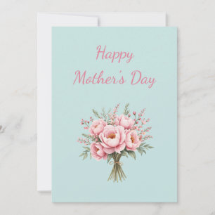 Cartes Pour Fêtes Annuelles Joli bouquet de fleurs de pivoine rose pour la fêt