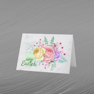 Cartes Pour Fêtes Annuelles Joli Bouquet de fleurs de printemps rose Pâques