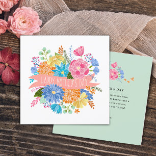 Cartes Pour Fêtes Annuelles Joli bouquet de fleurs florales pour la fête des m