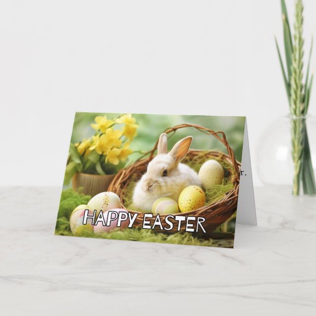 Cartes Pour Fêtes Annuelles Joli Bunny Dit Bonne Pâques (Devant)