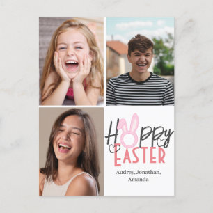 Cartes Pour Fêtes Annuelles Joli Bunny Ears moderne Pâques, famille trois phot