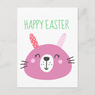 Cartes Pour Fêtes Annuelles Joli Bunny Pâques Rose