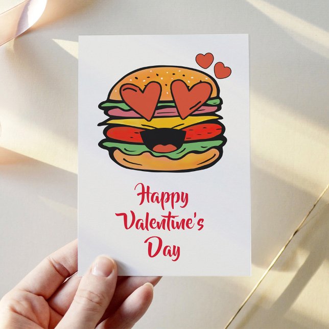 Cartes Pour Fêtes Annuelles Joli burger de la Saint-Valentin (Créateur téléchargé)
