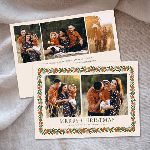 Cartes Pour Fêtes Annuelles Joli cadre agrumes Horizontal 5 Photo Noël