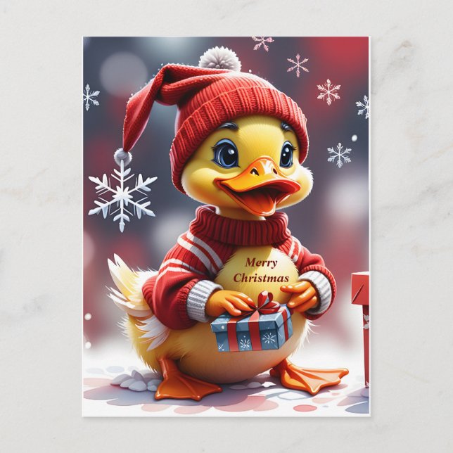 Cartes Pour Fêtes Annuelles Joli canard de Noël (Devant)