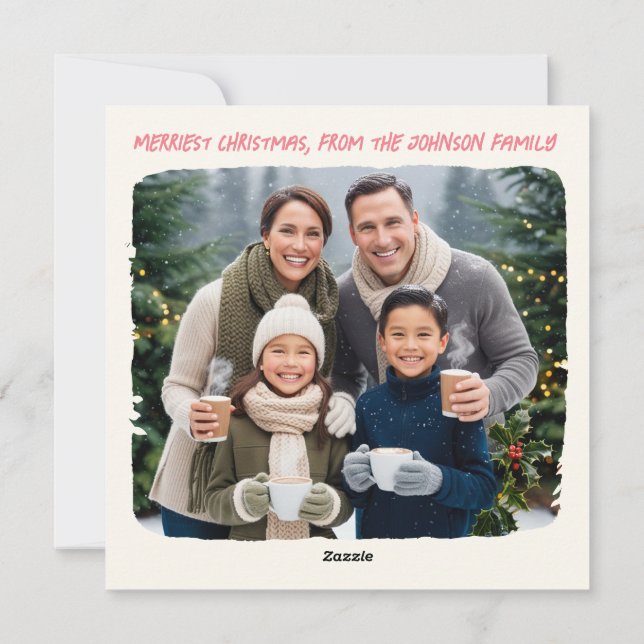 Cartes Pour Fêtes Annuelles Joli Caroler de Noël "fa la fluff" (Dos)
