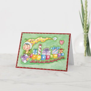 Cartes Pour Fêtes Annuelles Joli Centipede couleur Noël rétro