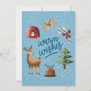 Cartes Pour Fêtes Annuelles Joli Chaleureux Souhaits De Noël Neige
