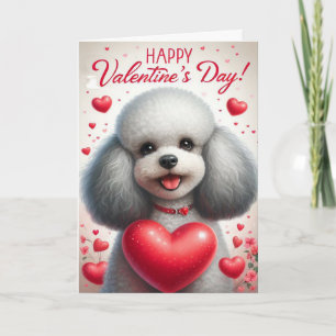 Cartes Pour Fêtes Annuelles Joli Chien Caniche Mignon Joyeuse Saint-Valentin