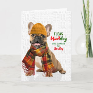 Cartes Pour Fêtes Annuelles Joli chien français Navidog drôle avec nom