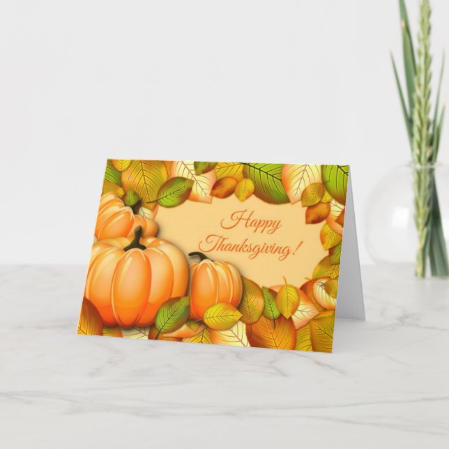 Cartes Pour Fêtes Annuelles Joli Citrouille de Thanksgiving (Devant)