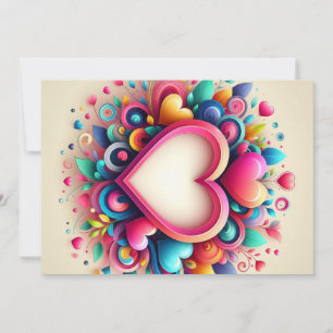 Cartes Pour Fêtes Annuelles Joli cœur coloré de la Saint-Valentin