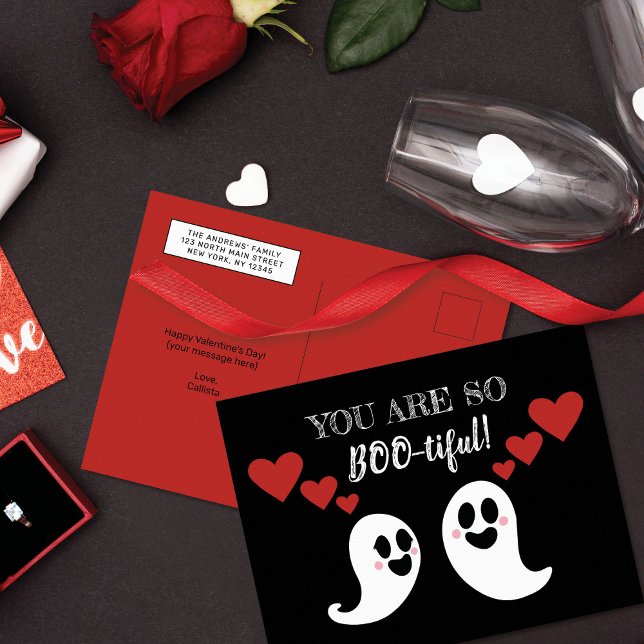 Cartes Pour Fêtes Annuelles Joli Coeur fantôme de Boo Saint Valentin (Créateur téléchargé)