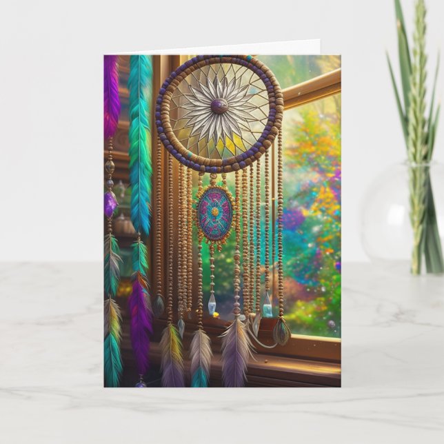 Cartes Pour Fêtes Annuelles Joli Dreamcatcher dans la fenêtre | Vous avez oubl (Devant)