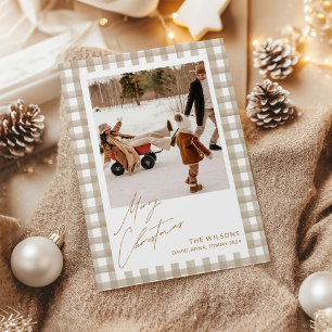 Cartes Pour Fêtes Annuelles Joli En vichy Plaid Photo personnalisée Noël