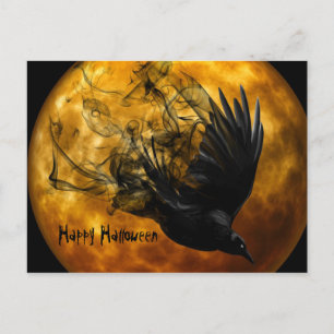 Cartes Pour Fêtes Annuelles Joli Halloween Crow et Pleine lune