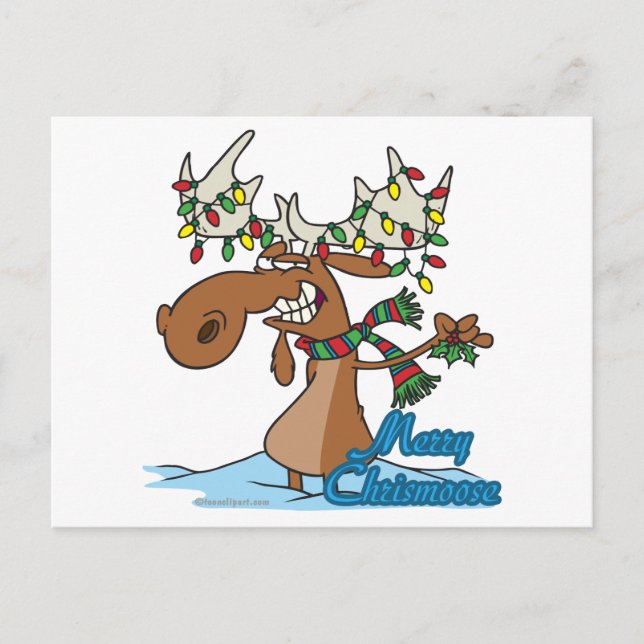 Cartes Pour Fêtes Annuelles joli joyeux chrismoose stupide orignal de noël (Devant)