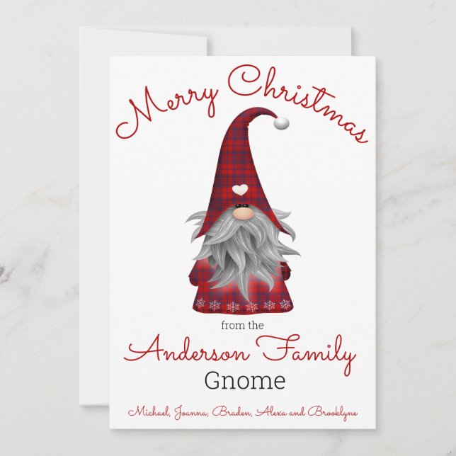 Cartes Pour Fêtes Annuelles Joli Joyeux Elfe de Noël Personnalisé Gnome (Devant)