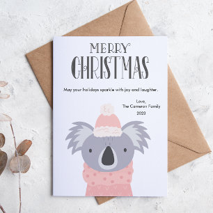 Cartes Pour Fêtes Annuelles Joli Koala à Carreaux Amoureux des Animaux de Comp