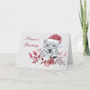 Cartes Pour Fêtes Annuelles Joli léopard des neiges de Noël