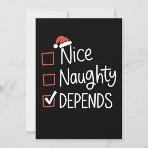 Cartes Pour Fêtes Annuelles Joli Méchant Depends Liste de Noël Xmas Père Noël