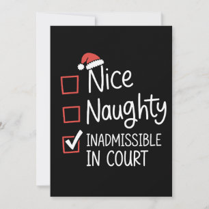 Cartes Pour Fêtes Annuelles Joli Méchant Irrecevable Au Tribunal Noël Père Noë