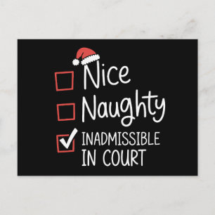Cartes Pour Fêtes Annuelles Joli Méchant Irrecevable Au Tribunal Noël Père Noë