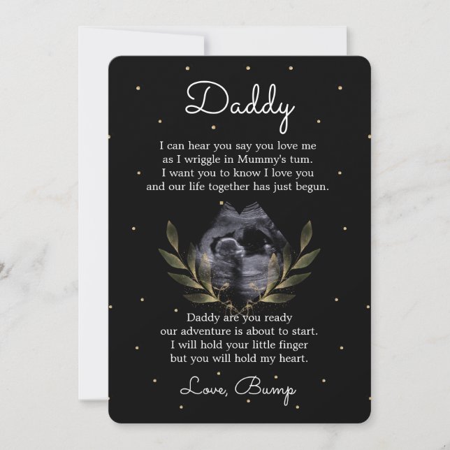 Cartes Pour Fêtes Annuelles Joli message de Bébé à Papa futur papa  (Devant)