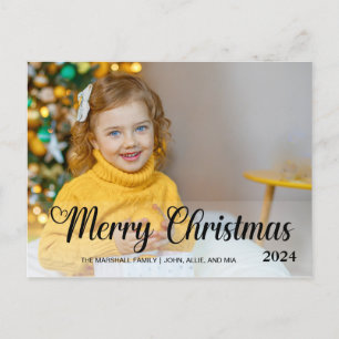 Cartes Pour Fêtes Annuelles Joli Noël 2024 Typographie photo