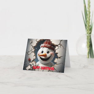 Cartes Pour Fêtes Annuelles Joli Noël à Snowman 3D