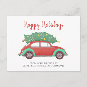 Cartes Pour Fêtes Annuelles Joli Noël Arbre Voiture Entreprise