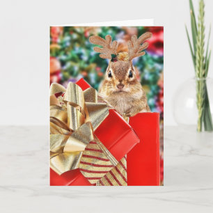 Cartes Pour Fêtes Annuelles Joli Noël Chipmunk
