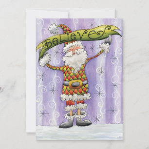 Cartes Pour Fêtes Annuelles Joli Noël de dessin animé, je crois au Père Noël