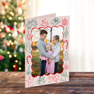 Cartes Pour Fêtes Annuelles Joli Noël Doodles Photo