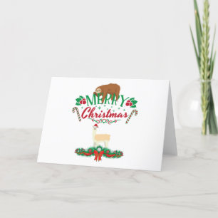 Cartes Pour Fêtes Annuelles Joli Noël Llama Sloth Joyeux Vacances