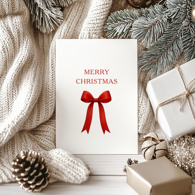 Cartes Pour Fêtes Annuelles Joli Noël Rouge Bow (Créateur téléchargé)