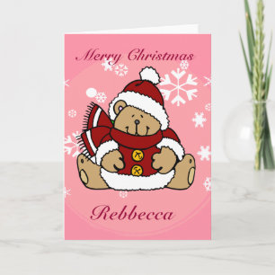 Cartes Pour Fêtes Annuelles Joli Ours En Teddy Personnalisé Xmas