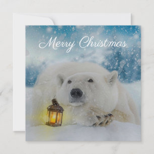 Cartes Pour Fêtes Annuelles Joli Ours polaire Noël d'hiver