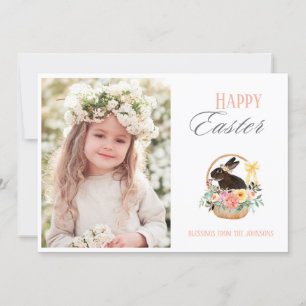 Cartes Pour Fêtes Annuelles Joli Panier de lapin de Pâques Photo