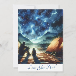 Cartes Pour Fêtes Annuelles Joli Père Et Fils Camping Ensemble Aquarelle