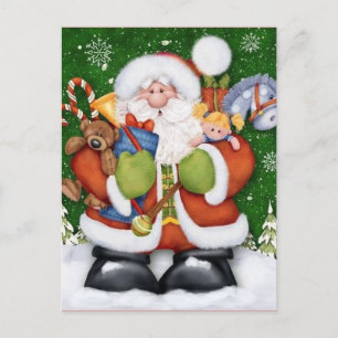 Cartes Pour Fêtes Annuelles Joli Père Noël avec des jouets de Noël