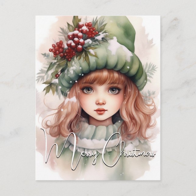 Cartes Pour Fêtes Annuelles Joli Pixie de Noël (Devant)
