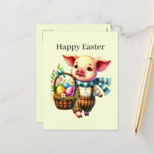 Cartes Pour Fêtes Annuelles Joli porc de Pâques