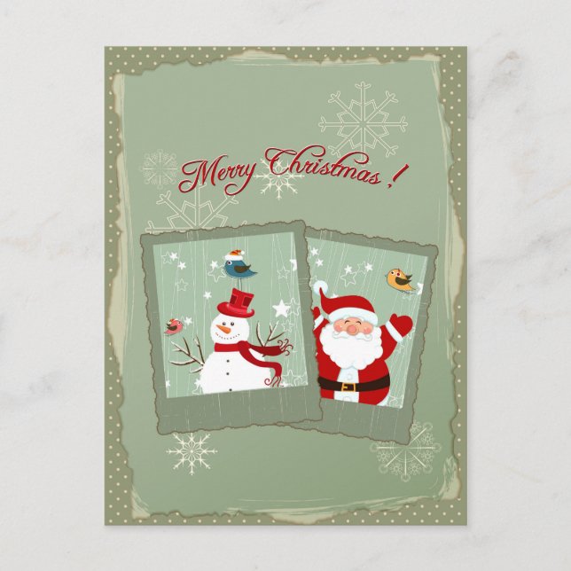 Cartes Pour Fêtes Annuelles Joli Poscard Noël (Devant)